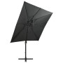 Ampelschirm mit Mast und anthrazitgrauen LED-Leuchten 250 cm von vidaXL, Sonnenschirme - Ref: Foro24-312322, Preis: 153,16 €,...