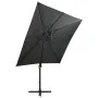 Cantilever parasol with pole and anthracite gray LED lights 250 cm by vidaXL, Umbrellas - Ref: Foro24-312322, Price: 167,09 €...