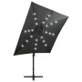 Ampelschirm mit Mast und anthrazitgrauen LED-Leuchten 250 cm von vidaXL, Sonnenschirme - Ref: Foro24-312322, Preis: 153,16 €,...