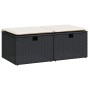 Set sofás jardín y cojines 2 pzas ratán sintético acacia negro by , Garden sets - Ref: Foro24-3328669, Price: 98,62 €, Discou...