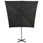Ampelschirm mit Mast und anthrazitgrauen LED-Leuchten 250 cm von vidaXL, Sonnenschirme - Ref: Foro24-312322, Preis: 153,16 €,...