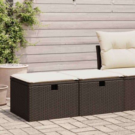 Set sofás jardín y cojines 2 pzas ratán sintético acacia marrón by , Garden sets - Ref: Foro24-3328676, Price: 105,31 €, Disc...