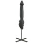Ampelschirm mit Mast und anthrazitgrauen LED-Leuchten 250 cm von vidaXL, Sonnenschirme - Ref: Foro24-312322, Preis: 153,16 €,...