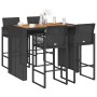 Set bar jardín sin cojines 5 pzas ratán sintético acacia negro von , Gartensets - Ref: Foro24-3328889, Preis: 516,28 €, Rabat...
