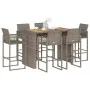Set bar jardín sin cojines 7 pzas ratán sintético acacia gris von , Gartensets - Ref: Foro24-3328894, Preis: 754,13 €, Rabatt: %