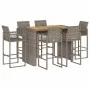 Set bar jardín sin cojines 7 pzas ratán sintético acacia gris von , Gartensets - Ref: Foro24-3328894, Preis: 754,13 €, Rabatt: %