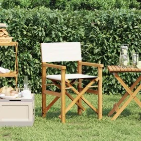 Silla de director plegable madera maciza de teca crema by , Garden chairs - Ref: Foro24-4008507, Price: 131,19 €, Discount: %