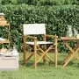 Silla de director plegable madera maciza de teca crema von , Gartenstühle - Ref: Foro24-4008507, Preis: 131,19 €, Rabatt: %