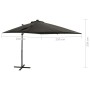 Ampelschirm mit Mast und anthrazitgrauen LED-Leuchten 250 cm von vidaXL, Sonnenschirme - Ref: Foro24-312322, Preis: 153,16 €,...