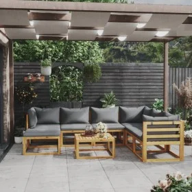 8-piece garden furniture set with cushions, made of solid acacia wood. by vidaXL, Garden sets - Ref: Foro24-3057615, Price: 9...