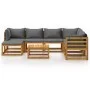 Muebles de jardín 8 pzas cojines madera maciza de acacia de vidaXL, Conjuntos de jardín - Ref: Foro24-3057615, Precio: 916,87...