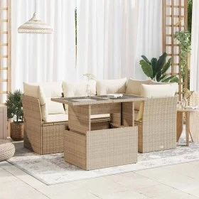 Juego de sofás jardín con cojines 5 pzas ratán sintético beige de , Conjuntos de jardín - Ref: Foro24-3326149, Precio: 401,71...