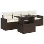Set comedor de jardín 5 piezas y cojines ratán sintético marrón de , Conjuntos de jardín - Ref: Foro24-3326244, Precio: 378,3...