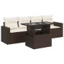 Set comedor de jardín 5 piezas y cojines ratán sintético marrón von , Gartensets - Ref: Foro24-3326244, Preis: 383,06 €, Raba...