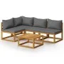 5-piece garden furniture set with solid acacia wood cushions by vidaXL, Garden sets - Ref: Foro24-3057626, Price: 448,90 €, D...