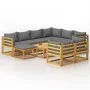 Garden furniture 10 pcs cushions solid acacia wood by vidaXL, Garden sets - Ref: Foro24-3057616, Price: 1,00 €, Discount: %