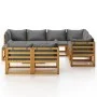 Garden furniture 10 pcs cushions solid acacia wood by vidaXL, Garden sets - Ref: Foro24-3057616, Price: 1,00 €, Discount: %