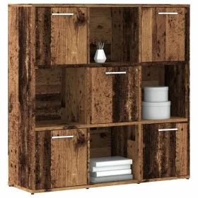 Estantería madera de ingeniería color envejecido 90x28x90 cm by , Bookcases and shelves - Ref: Foro24-856058, Price: 87,91 €,...