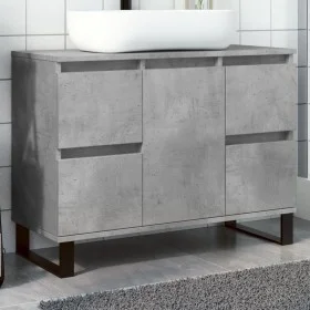 Mueble de lavabo madera de ingeniería gris hormigón 80x33x60 cm de , Muebles de baño - Ref: Foro24-857237, Precio: 100,35 €, ...