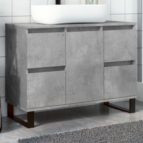 Mueble de lavabo madera de ingeniería gris hormigón 80x33x60 cm by , Bathroom furniture - Ref: Foro24-857237, Price: 102,09 €...