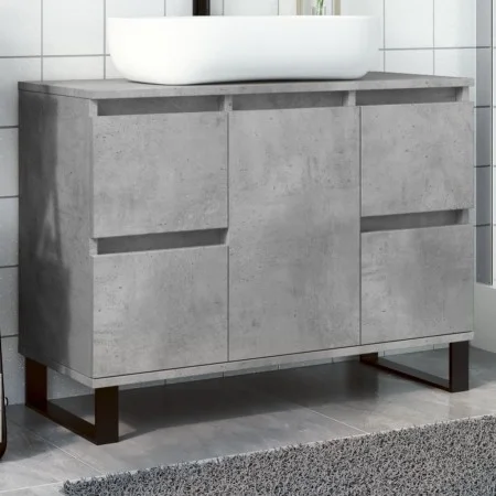 Mueble de lavabo madera de ingeniería gris hormigón 80x33x60 cm von , Badezimmermöbel - Ref: Foro24-857237, Preis: 100,35 €, ...