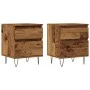Mesitas de noche 2 uds madera ingeniería envejecida 40x35x50 cm by , Nightstands - Ref: Foro24-857417, Price: 82,58 €, Discou...