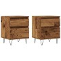 Mesitas de noche 2 uds madera ingeniería envejecida 40x35x50 cm by , Nightstands - Ref: Foro24-857417, Price: 83,91 €, Discou...