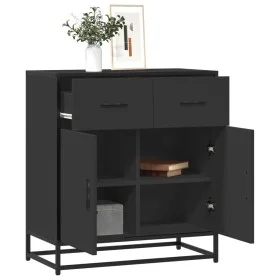 Aparador de madera de ingeniería y metal negro 68x35x76 cm by , Sideboards - Ref: Foro24-848979, Price: 93,97 €, Discount: %