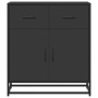 Aparador de madera de ingeniería y metal negro 68x35x76 cm by , Sideboards - Ref: Foro24-848979, Price: 95,07 €, Discount: %