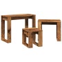 Mesas apilables 3 uds madera de ingeniería madera envejecida de , Mesas auxiliares - Ref: Foro24-856678, Precio: 49,97 €