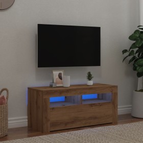 Mueble de TV luces LED madera roble artisan 90x35x40 cm by , TV Furniture - Ref: Foro24-856322, Price: 85,29 €, Discount: %