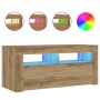 Mueble de TV luces LED madera roble artisan 90x35x40 cm von , TV-Möbel - Ref: Foro24-856322, Preis: 85,29 €, Rabatt: %