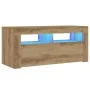 Mueble de TV luces LED madera roble artisan 90x35x40 cm von , TV-Möbel - Ref: Foro24-856322, Preis: 83,61 €, Rabatt: %