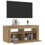 Mueble de TV luces LED madera roble artisan 90x35x40 cm von , TV-Möbel - Ref: Foro24-856322, Preis: 83,61 €, Rabatt: %