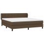Cama box spring con colchón tela marrón oscuro 180x200 cm en Camas y somieres | Comprar online en Foro24