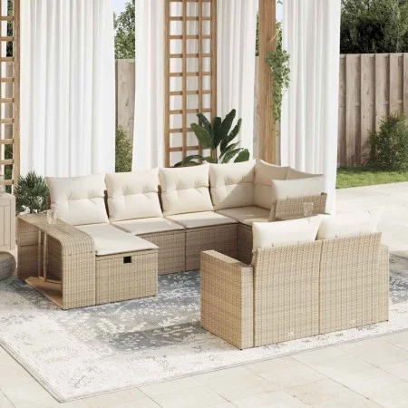 Juego de sofás jardín con cojines beige 10 pzas ratán sintético de , Conjuntos de jardín - Ref: Foro24-3326062, Precio: 627,9...