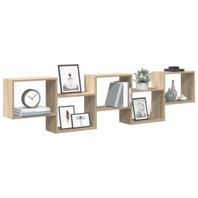 Estante cubo de pared 5 compartimentos madera roble Sonoma de , Estantes y estanterías - Ref: Foro24-859997, Precio: 68,69 €,...