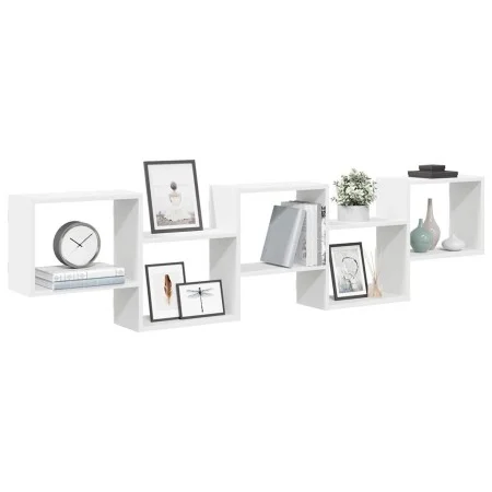 Estante cubo de pared 5 compartimentos madera ingeniería blanco by , Shelves and shelves - Ref: Foro24-859995, Price: 56,02 €...