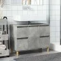 Armario de lavabo madera contrachapada gris hormigón 80x33x60cm de , Tocadores de baño - Ref: Foro24-857125, Precio: 78,21 €,...