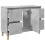 Armario de lavabo madera contrachapada gris hormigón 80x33x60cm de , Tocadores de baño - Ref: Foro24-857125, Precio: 78,21 €,...