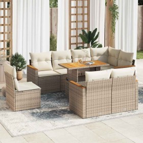 Set sofás jardín y cojines 9 pzas ratán sintético acacia beige von , Gartensets - Ref: Foro24-3327502, Preis: 672,43 €, Rabat...