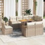 Set sofás jardín y cojines 9 pzas ratán sintético acacia beige by , Garden sets - Ref: Foro24-3327502, Price: 672,43 €, Disco...