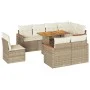 Set sofás jardín y cojines 9 pzas ratán sintético acacia beige by , Garden sets - Ref: Foro24-3327502, Price: 696,81 €, Disco...