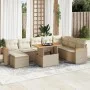 Set sofás jardín y cojines 9 pzas ratán sintético acacia beige de , Conjuntos de jardín - Ref: Foro24-3327523, Precio: 637,82...