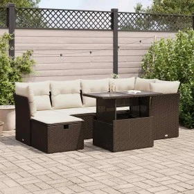 Juego de sofás de jardín 7 piezas con cojines ratán PE marrón by , Garden sets - Ref: Foro24-3327783, Price: 503,23 €, Discou...