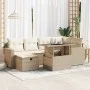 Set sofás de jardín 7 piezas y cojines ratán sintético beige by , Garden sets - Ref: Foro24-3327818, Price: 555,78 €, Discoun...