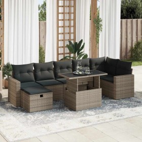 Set de sofás de jardín y cojines 8 piezas ratán sintético gris by , Garden sets - Ref: Foro24-3327830, Price: 550,93 €, Disco...