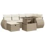 Set sofás de jardín 7 piezas y cojines ratán sintético beige by , Garden sets - Ref: Foro24-3327898, Price: 589,66 €, Discoun...