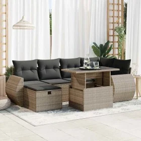 Set de sofás de jardín 7 pzas con cojines ratán sintético gris by , Garden sets - Ref: Foro24-3327900, Price: 488,14 €, Disco...