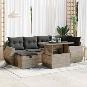 Set de sofás de jardín 7 pzas con cojines ratán sintético gris von , Gartensets - Ref: Foro24-3327900, Preis: 522,08 €, Rabat...